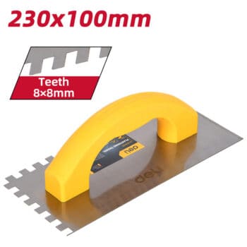 DELI σπάτουλα πλακιδίων DL509310 με πλαστική λαβή, οδοντωτή, χάλυβας άνθρακα, 230x100mm - Image 3