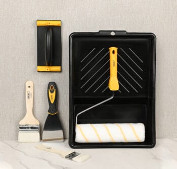 DELI σετ βαφής DL528006, ρολό/2x πινέλα/σπάτουλα/γυαλοχαρτιέρα/σκάφη, 6τμχ - Image 2