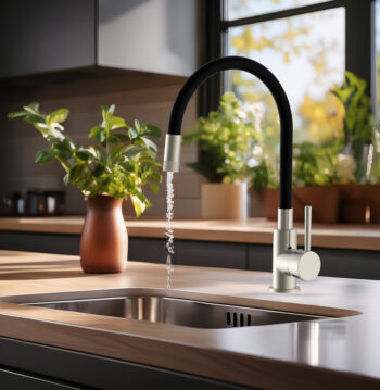 BRUNO μπαταρία πάγκου κουζίνας BRN-0263, αναμεικτική, μαύρη/ασημί - Image 2