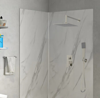 BRUNO σετ κεφαλή ντους με τηλέφωνο BRN-0264, αναμεικτική, εντοιχισμού, ασημί - Image 2