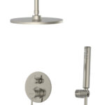 BRUNO σετ κεφαλή ντους με τηλέφωνο BRN-0265, αναμεικτική, εντοιχισμού, ασημί