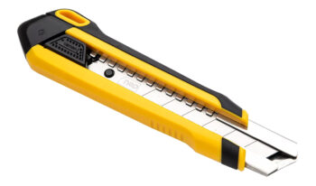 DELI πλαστικό κοπίδι με ασφάλεια DL025, 25mm, κίτρινο