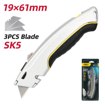 DELI κοπίδι DL410 με ανταλλακτικές λεπίδες, μεταλλικό, 19mm, γκρι - Image 3