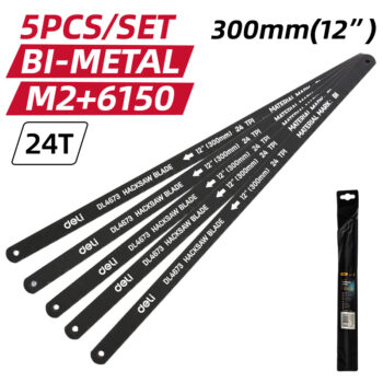 DELI σετ λάμες πριονιού σιδήρου/ξύλου DL4673, 300mm, 24 TPI, 5τμχ - Image 3