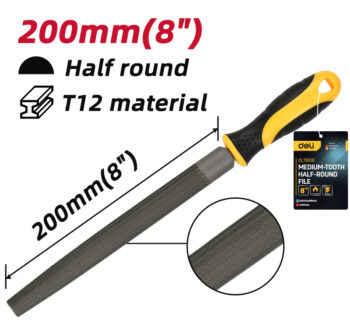 DELI λίμα ημιστρόγγυλη DL76108 με αντιολισθητική λαβή, μετάλλου, 200mm - Image 2