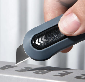 DELI κοπίδι HT4007C, άμεσο άνοιγμα/επαναφορά, πλαστικό, 12mm, γκρι/πορτοκαλί - Image 2