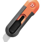 DELI κοπίδι HT4007C, άμεσο άνοιγμα/επαναφορά, πλαστικό, 12mm, γκρι/πορτοκαλί