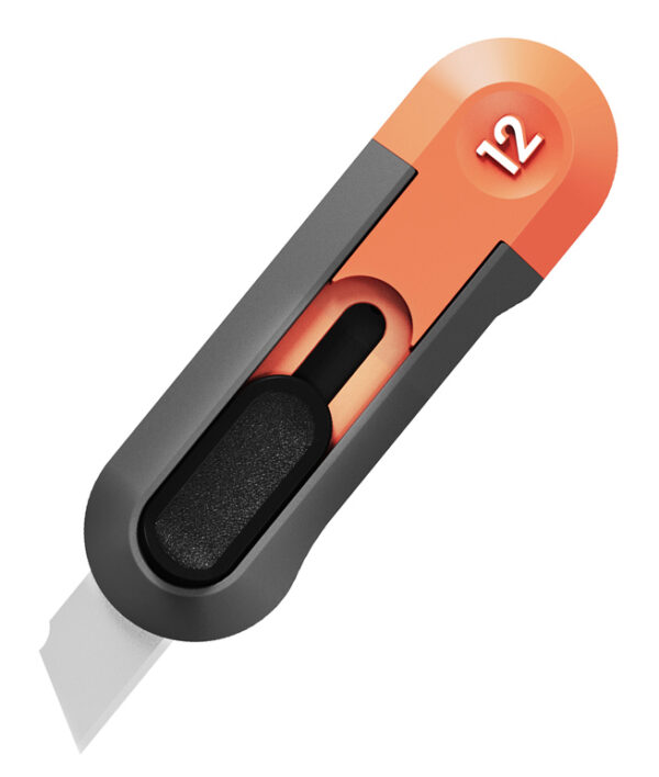 DELI κοπίδι HT4007C, άμεσο άνοιγμα/επαναφορά, πλαστικό, 12mm, γκρι/πορτοκαλί