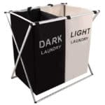 Καλάθι διαχωρισμού απλύτων CLN-0050 με 2 σάκους, 60x38x60mm, μαύρο-λευκό