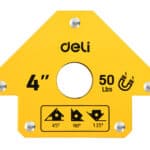 DELI μαγνητική γωνία συγκόλλησης DL-HDW50 με 45°/90°/135° γωνίες, 4", 22kg