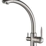 BRUNO μπαταρία πάγκου κουζίνας BRN-0238, τρίοδη, αναμεικτική, ασημί