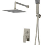 BRUNO σετ κεφαλή ντους με τηλέφωνο BRN-0264, αναμεικτική, εντοιχισμού, ασημί